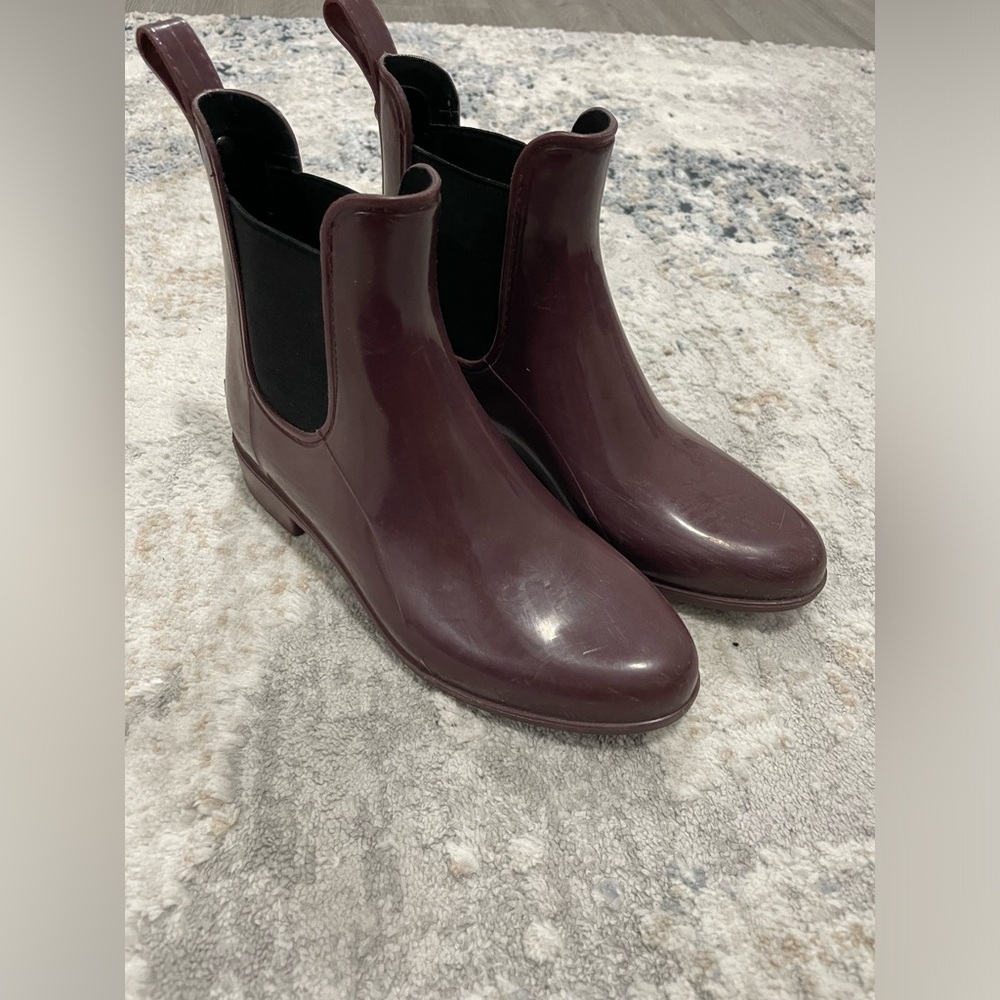 SAM EDELMAN burgundy short rain boots women’s size 5
